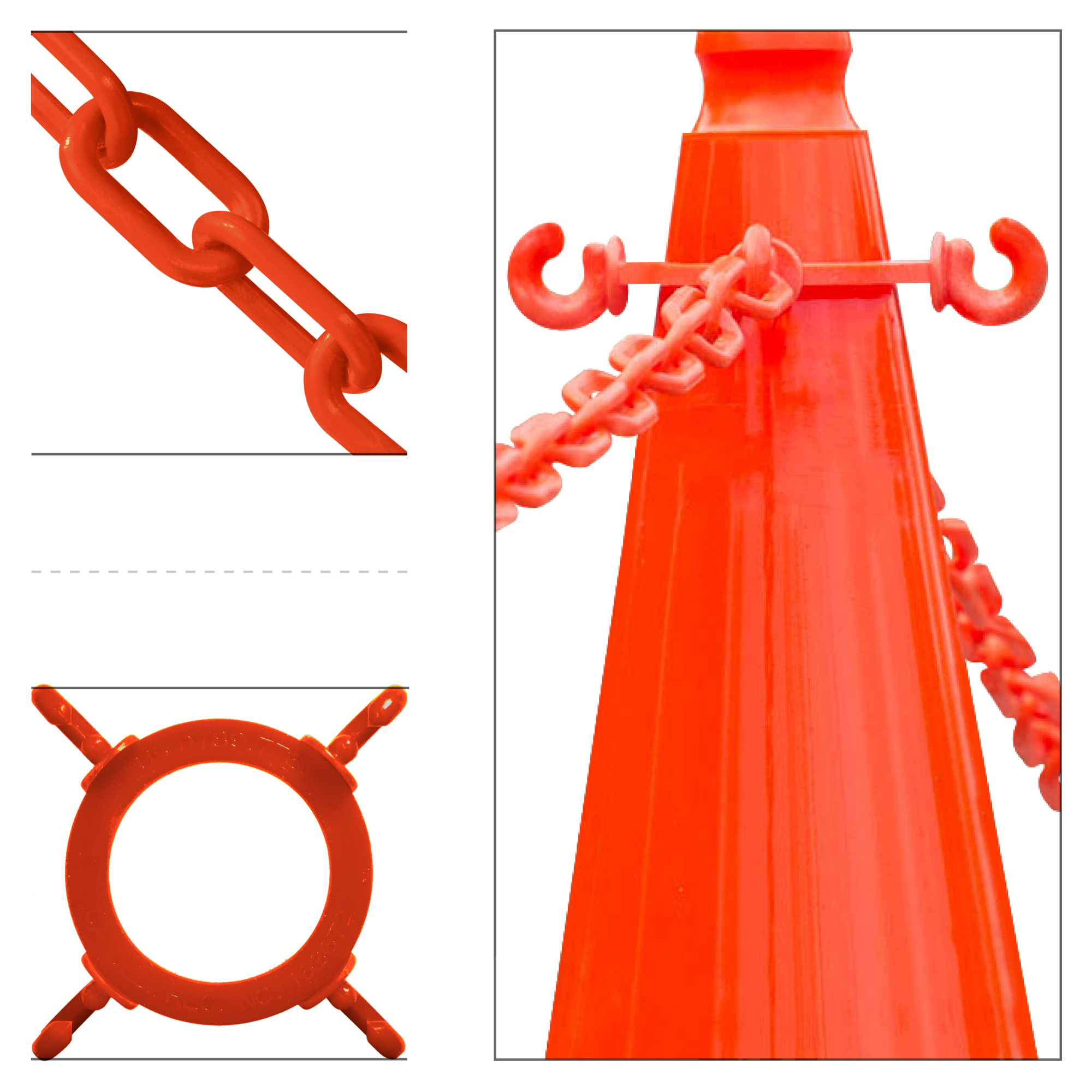 Mr. Chain Traffic Cone Chain Connector Kit — Orange, Lightweight, Portable, Model# 97413-KIT